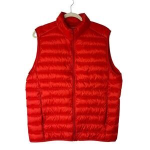 Uniqlo Men’s Ultra Light Down Puffer Vest Orange Size L Gorpcore Outdoors